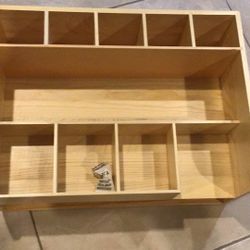 Wood Desk Organizer with File Organizer for Office Supplies Storage & Desk Accessories