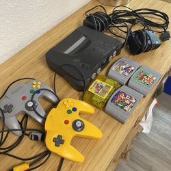 Nintendo 64 With Expansion Pack And 4 Games Mario Cart