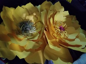 Large cardboard flowers