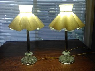 Two antique crystal lamps