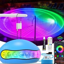 Pool Lights for Above Ground Pools,18W LED Pool Lights with APP Control, RGB Dimmable Underwater Submersible Pool Lights IP68 Waterproof Color Changin
