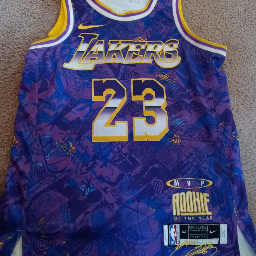 100% Authentic Lakers LeBron James MVP ROY Nike Jersey 2021 Size L (48)