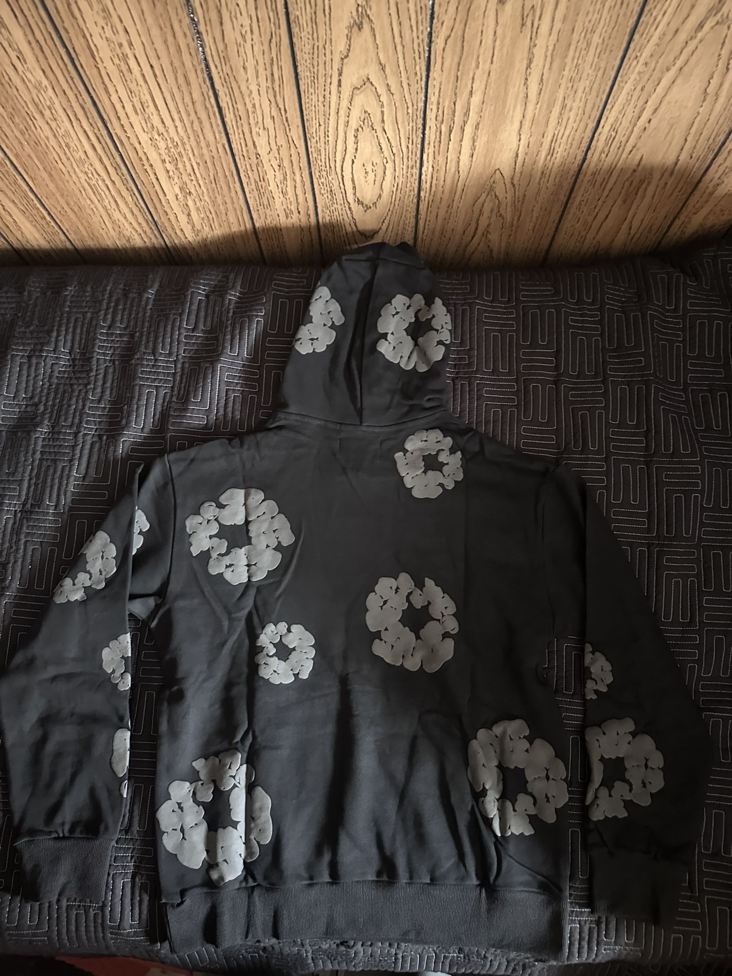 Denim Tears Cotton Wreath Hoodie Black Monochrome - www 