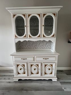 Vintage two-piece China Hutch