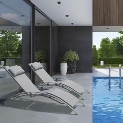 Domi Pool Lounge Chairs - Set Of 2 New In Unopened Box 