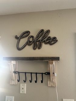 Coffee bar sign and shelf