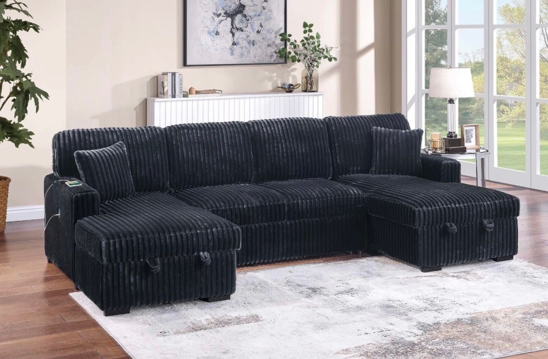 Corduroy Sectional Sleeper Sofa