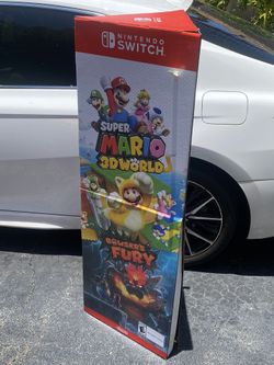 SUPER MARIO 3D WORLD / BOWSERS FURY STORE DISPLAY Nintendo Switch Game Standee