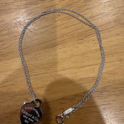Tiffany Heart Tag Necklace 15.5” Length 