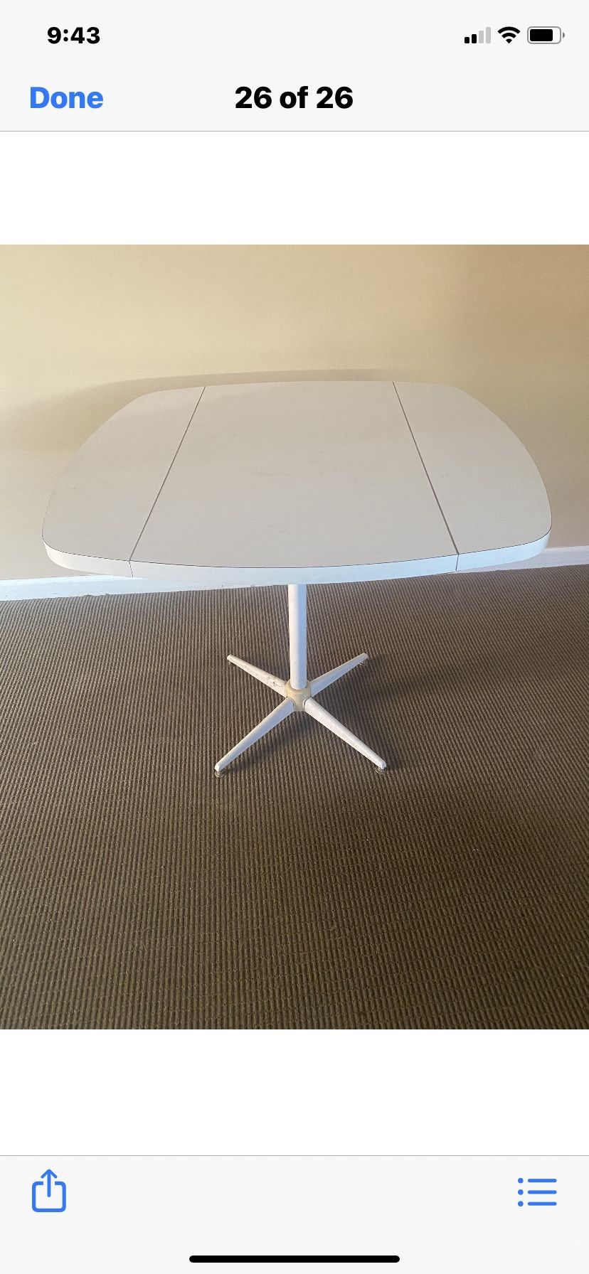 Vintage White Folding Table