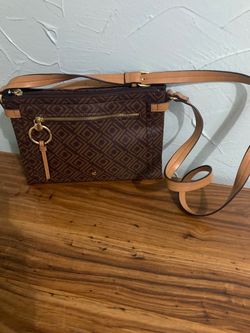 Brown Patterned Crossbody Bag