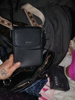 DKNY Black Saffiano Leather Crossbody Bag