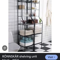 Set Of 2 Black Metal Shelving Units IKEA 