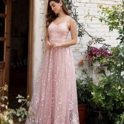 Blush Pink Flowy Maxi Dress