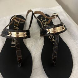 Calvin Klein Solely Charm Women’s Sandals Espresso (size 6.5 in Women’s)