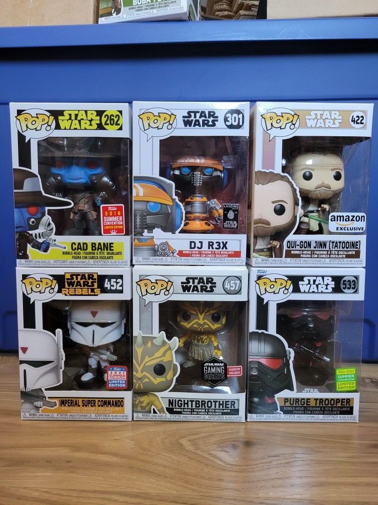 Funko Pop Star Wars Set Of 6 #262 #301 #422 #452 #457 #533