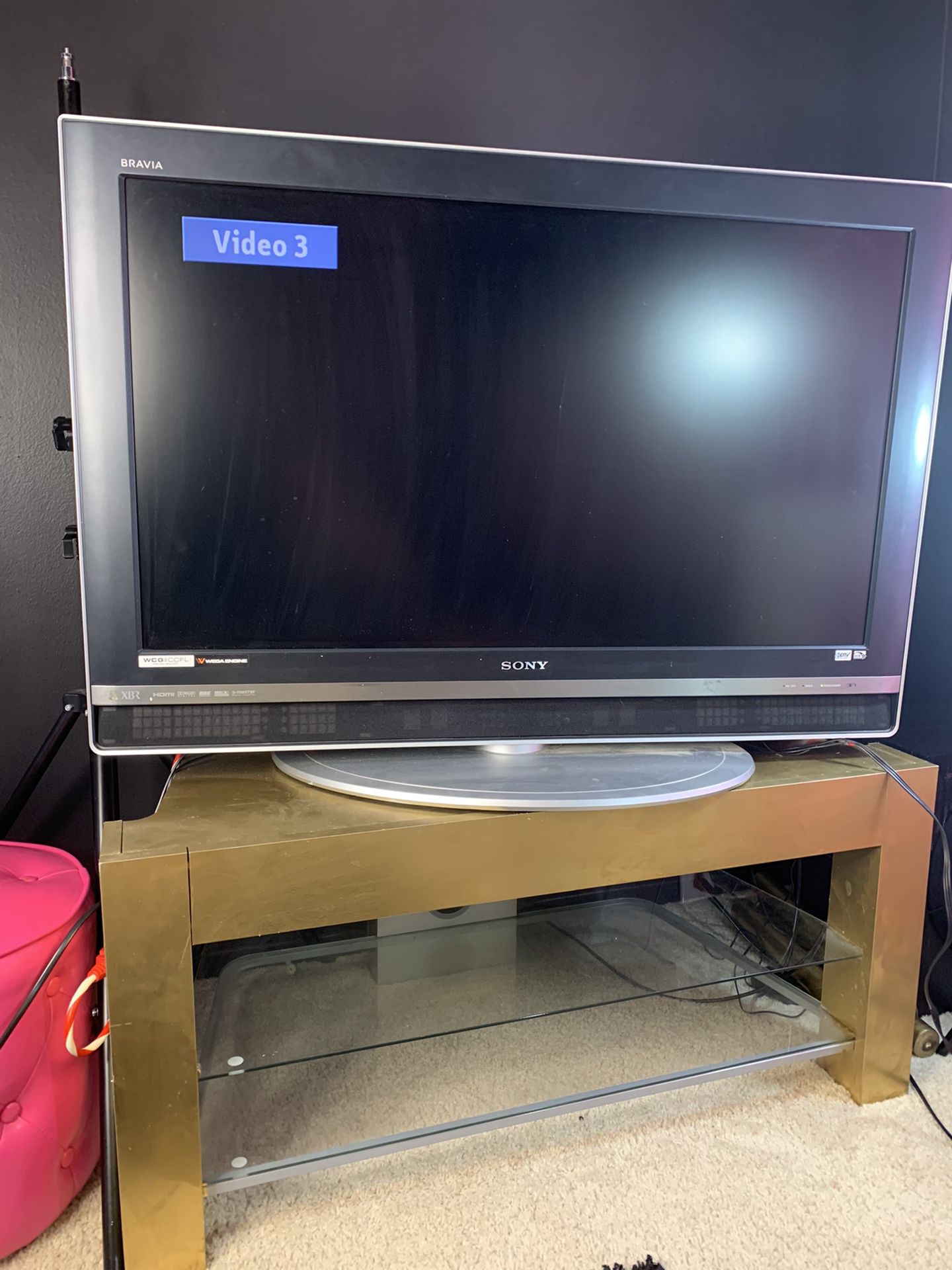 FREE! 40in Sony TV & Gold entertainment center