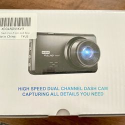 4K Dash Cam Front and Rear, 64G SD Card,2160P+1080P FHD Dual Dash Camera for Cars,176°+160° Wide Angle,3.2'' IPS Screen Dashcam,Loop Recording,G-Senso
