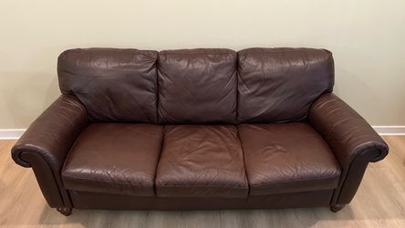 3 seat brown Eco Leather sofa couch