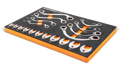 GEARWRENCH 19 Piece Specialty Ratcheting SAE Wrench Set in Foam Storage Tray - GWMSSRWSAE