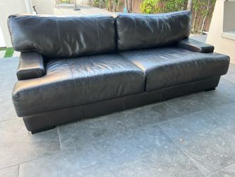 Two Leather Dark Brown Couch