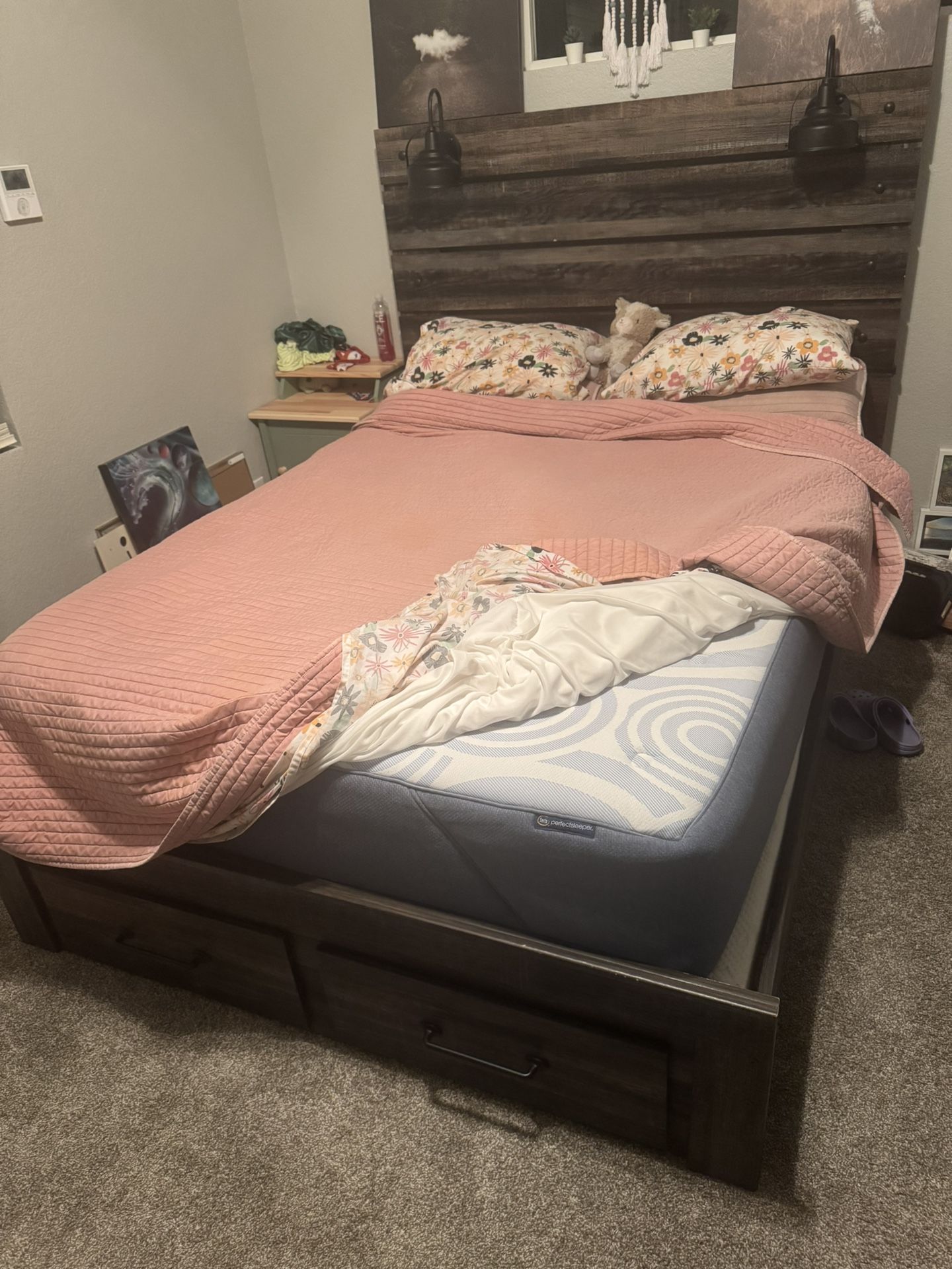 Ashley Furniture Drystan Queen Panel Bed With Front Storage