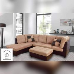 Brand New Sectional 2pc With FREE Ottoman Ready For Delivery 🚚 