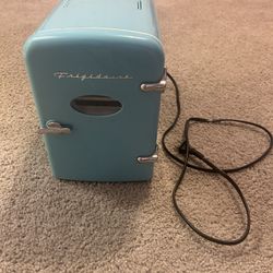 blue mini fridge