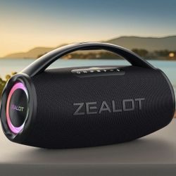 ZEALOT S97 Portable Wireless Speaker, Home Theater Speaker, 80W Rechargeable Portable Speaker with RGB Light, IPX6 Waterproof Speaker with Subwoofer, 