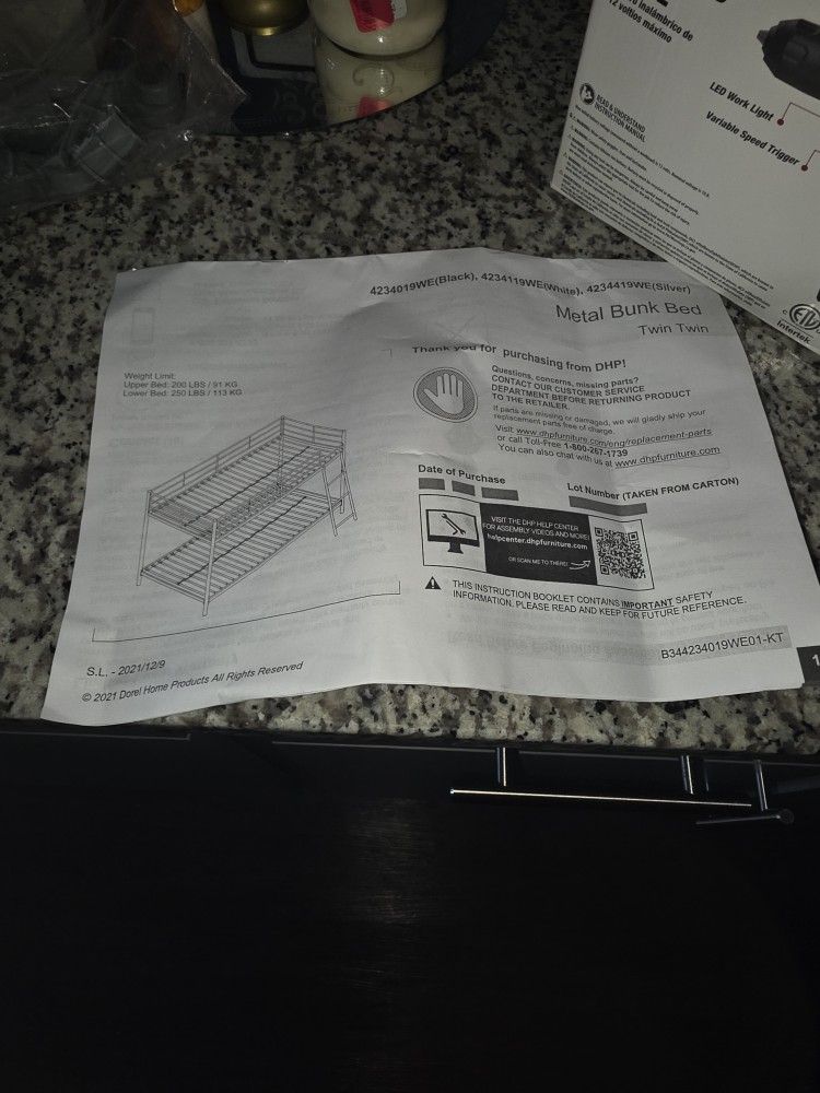 Black Twin Over Twin Low Profile Junior Bunk Bed
