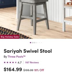 2 Brand New Bar Swivel & Counter Bar Stool