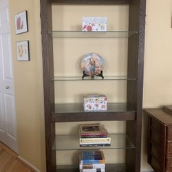 Walnut Bookshelf, The With Glass shelves 