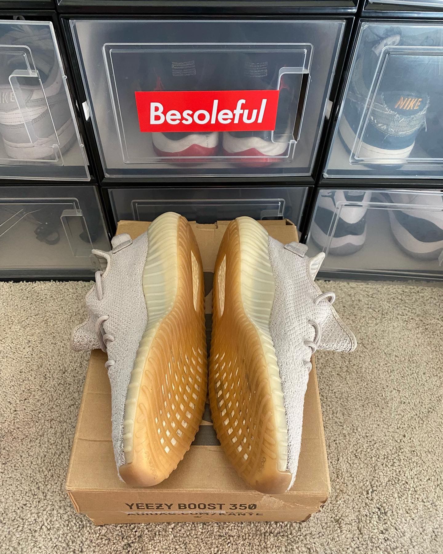 Worn Adidas Yeezy “Sesame” 350s Size 10 Rep Box for Sale in Hayward, CA ...
