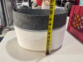 Rope and Felt Storage Basket with Handles