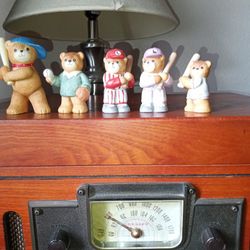 Ceramic Baseball Bear Figurines