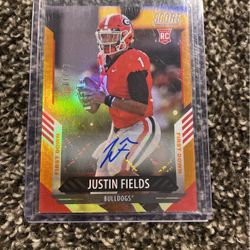 Justin Fields Autographed 1/10 Score First Down