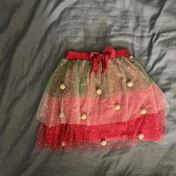 Planet Heart Women’s Size Small Cute Christmas Skirt Mesh Bow Glitter NWT