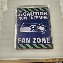 Seattle Seahawks Football Fan Zone Metal Sign 