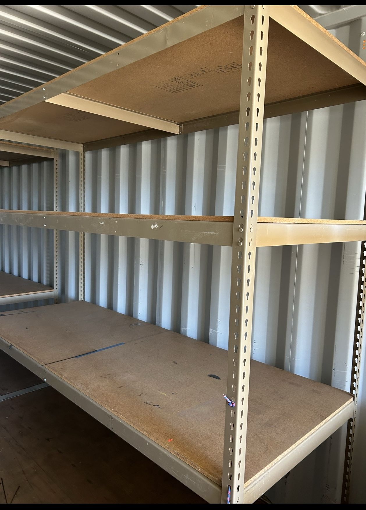 Steel Metal Industrial Or Garage Shelves 3 Tiers 8 Feet Tall x 36 Inch Deep X 8 Feet Wide