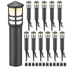 SUNVIE 12 Pack Low Voltage Landscape Pathway Lights, 3W Outdoor Landscape Lighting, 3000K, 12-24V LED Bollard Path Lights with Cable CRI 90+, Path Lig