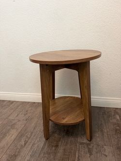 round wooden accent table