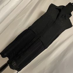 Women’s L Candies Black Shirt Dress Rhinestone Detail Top Cover Up