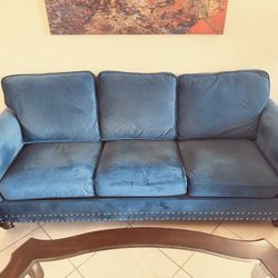 Couch + 2 Blue Arm Chairs $50 