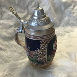 German Beer Stein, 6 1/2” Tall, Various Colors 