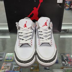 Nike Air Jordan 3 Retro Fire Red 2022 Size 10.5 (DN3707-160) White Red Grey