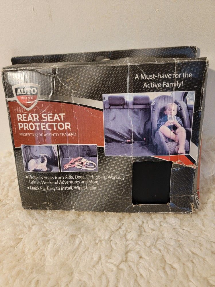 Brand New Auto Drive Rear Seat Protector Black ~ Easy Install Fits Most Vehicles
