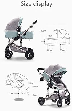 2021 New Design Khaki Color High Landscape Baby Stroller 3 in 1