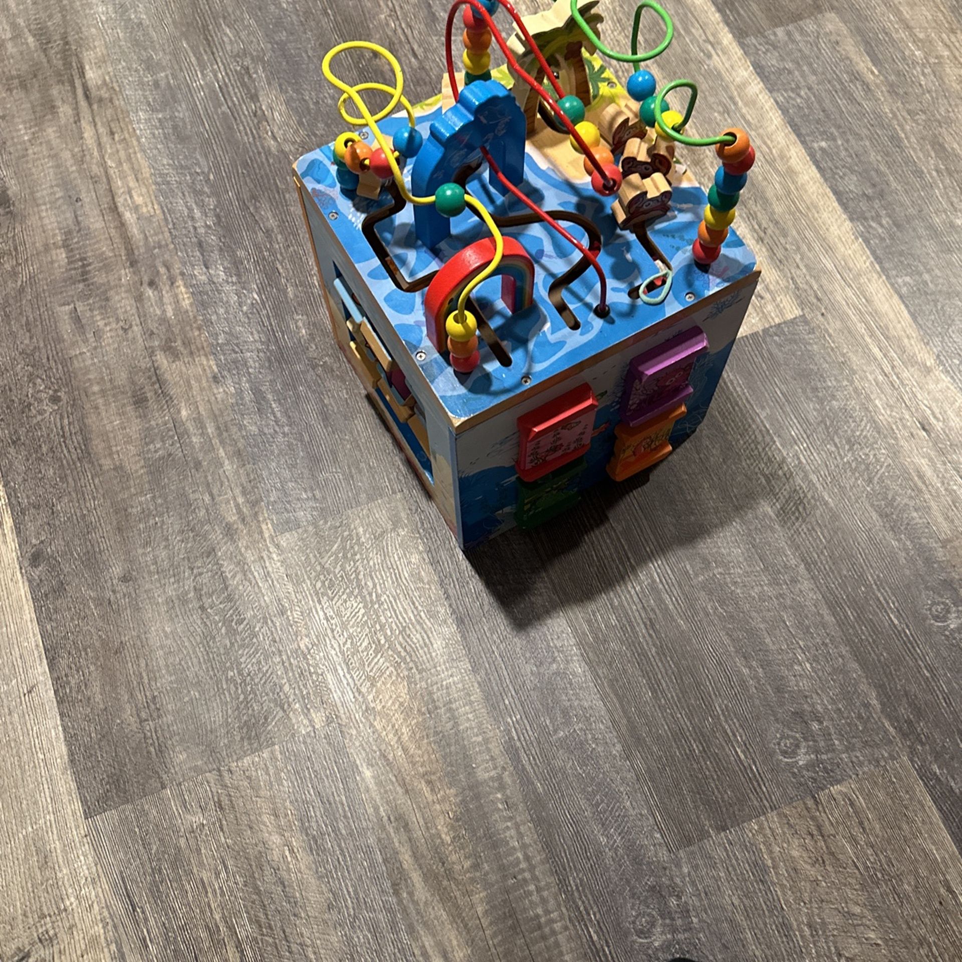Wooden Kids Toy. 4 Sides Of Fun And A Cool Abacus Style