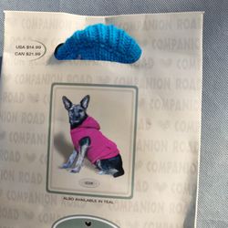 Teal Colored,  New, Size Small Dog Sweather