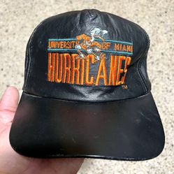 Miami Hurricanes Leather Hat